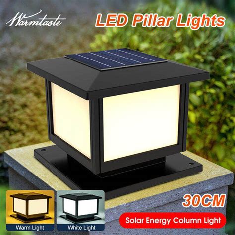 solar pillar lights|Warmtaste 30CM Led Solar Pillar Light Outdoor Waterproof .